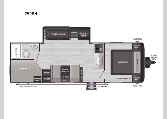 Floorplan - 2025 Springdale 250BH Travel Trailer