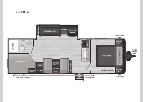 Floorplan - 2025 Springdale 250BHWE Travel Trailer