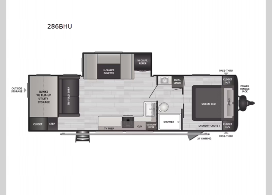 Floorplan - 2025 Springdale 286BHU Travel Trailer