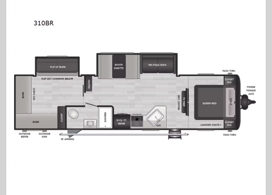 Floorplan - 2025 Springdale 310BR Travel Trailer