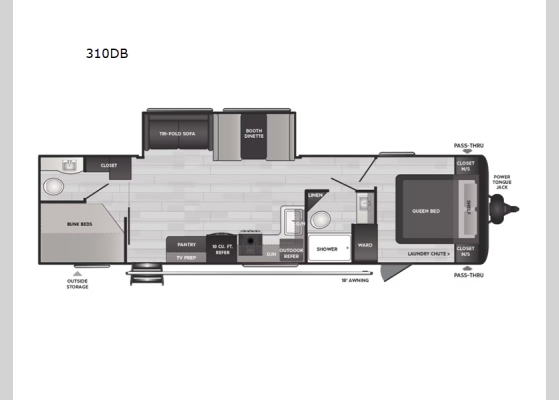 Floorplan - 2025 Springdale 310DB Travel Trailer