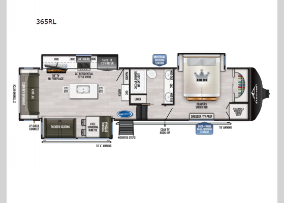 Floorplan - 2025 Ahara 365RL Fifth Wheel