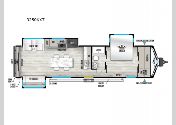 Floorplan - 2025 Alta 3250KXT Travel Trailer