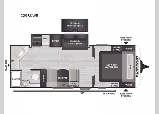 Floorplan - 2024 Passport SL 229RKWE Travel Trailer