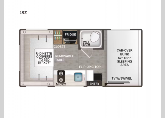 Floorplan - 2025 Chateau ESpec Essential 19Z Motor Home Class C