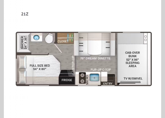 Floorplan - 2025 Chateau ESpec Essential 21Z Motor Home Class C