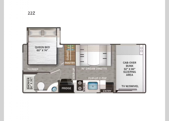 Floorplan - 2025 Chateau ESpec Essential 22Z Motor Home Class C