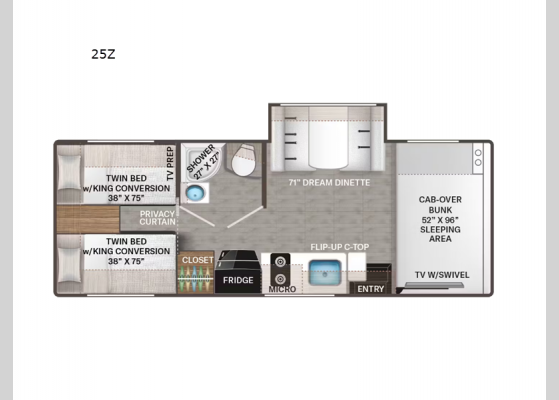 Floorplan - 2025 Chateau ESpec Essential 25Z Motor Home Class C