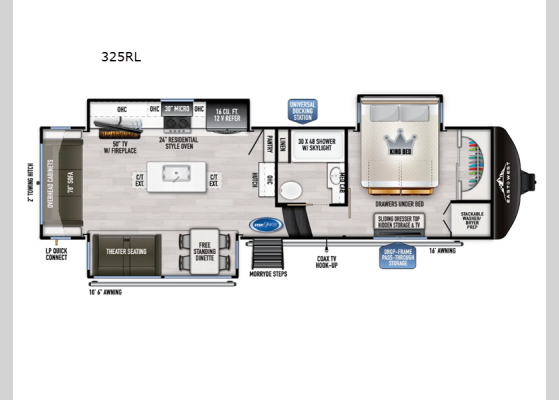 Floorplan - 2025 Ahara 325RL Fifth Wheel