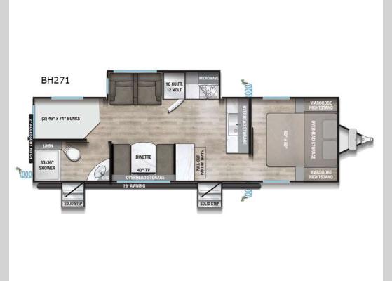 Floorplan - 2026 Delta Ultra Lite BH271 Travel Trailer