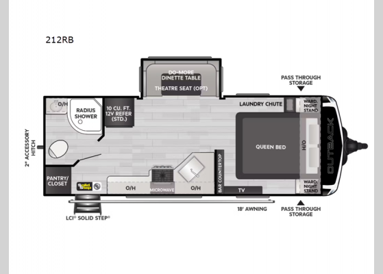 Floorplan - 2025 Outback 212RB Travel Trailer