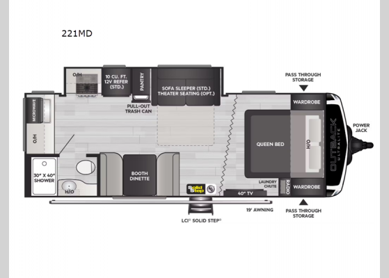 Floorplan - 2025 Outback 221MD Travel Trailer