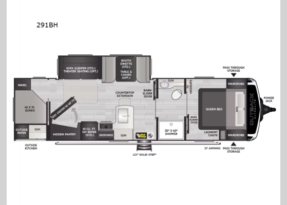 Floorplan - 2025 Outback 291BH Travel Trailer