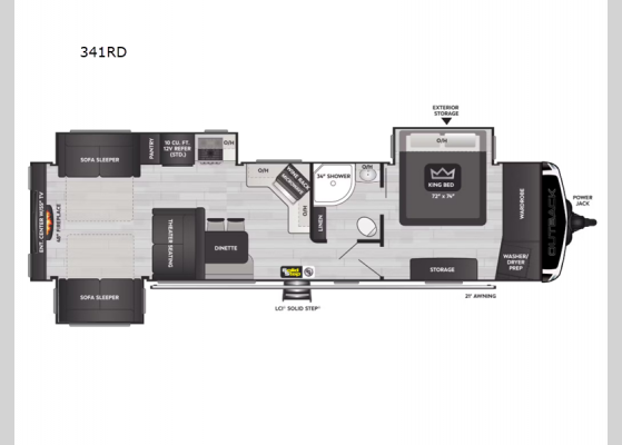 Floorplan - 2025 Outback 341RD Travel Trailer