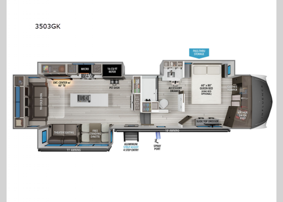 Floorplan - 2025 Influence 3503GK Fifth Wheel