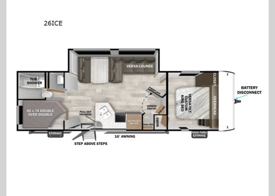 Floorplan - 2025 Salem Cruise Lite 26ICE Travel Trailer