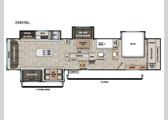 Floorplan - 2026 Brookstone 398MBL Fifth Wheel