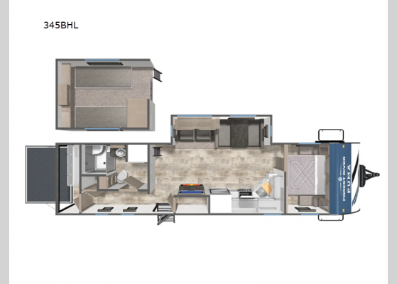 Floorplan - 2025 Puma 345BHL Travel Trailer