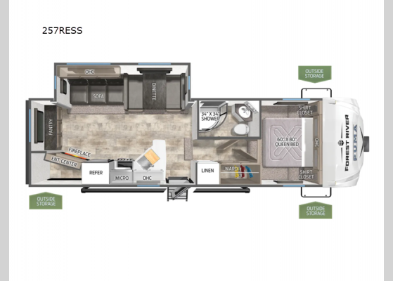 Floorplan - 2025 Puma 257RESS Fifth Wheel