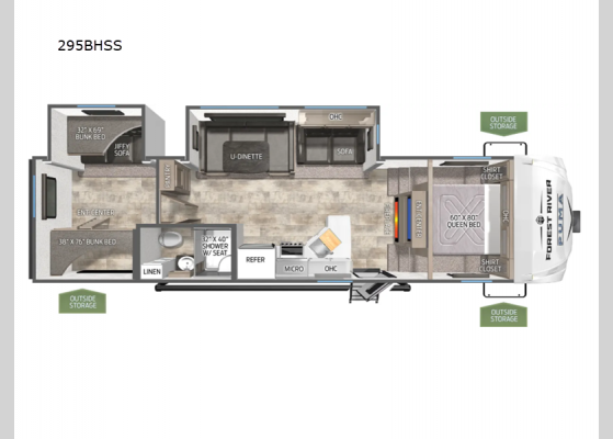 Floorplan - 2025 Puma 295BHSS Fifth Wheel