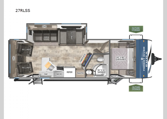 Floorplan - 2025 Puma 27RLSS Travel Trailer