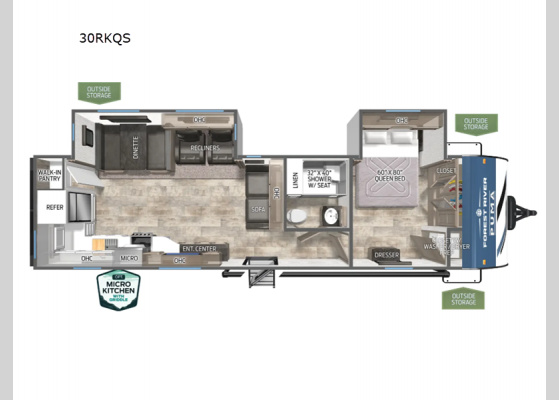 Floorplan - 2025 Puma 30RKQS Travel Trailer