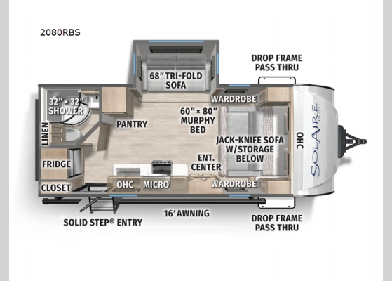 Floorplan - 2025 SolAire 2080RBS Travel Trailer