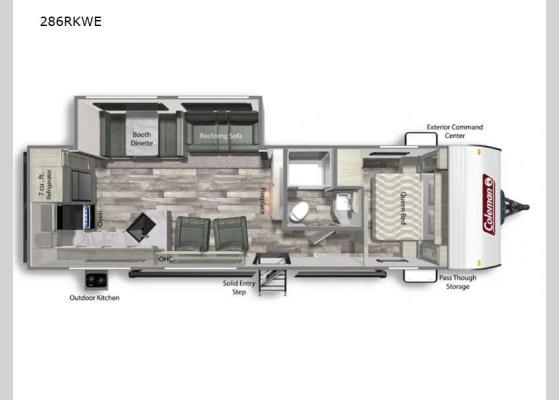 Floorplan - 2023 Coleman Lantern Series 286RKWE Travel Trailer