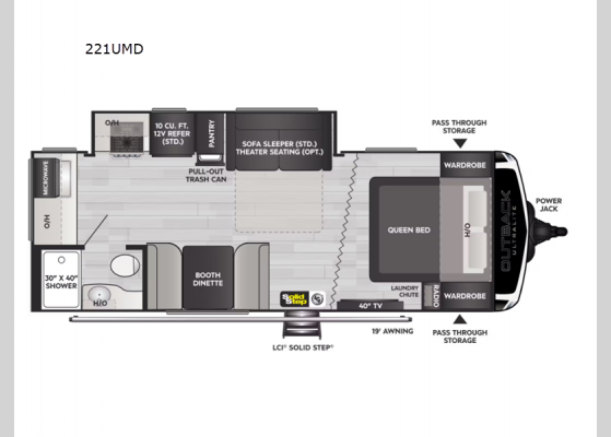 Floorplan - 2024 Outback Ultra Lite 221UMD Travel Trailer