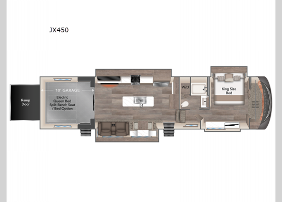 Floorplan - 2024 FullHouse JX450 Toy Hauler Fifth Wheel