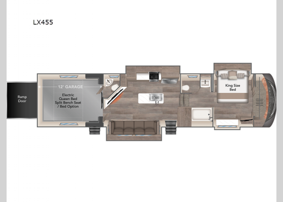 Floorplan - 2024 FullHouse LX455 Toy Hauler Fifth Wheel