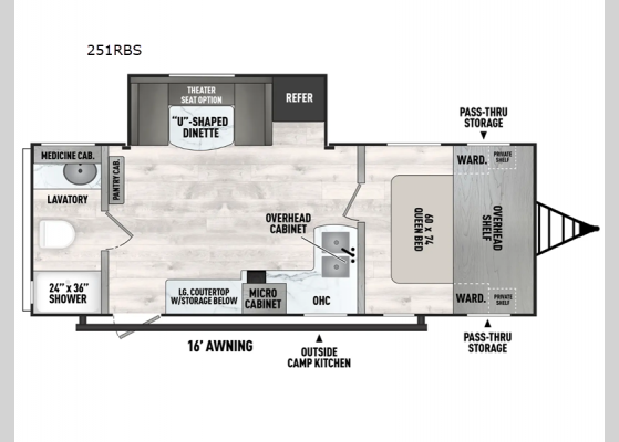 Floorplan - 2025 Clipper 5K Series 251RBS Travel Trailer