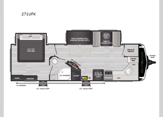 Floorplan - 2024 Outback Ultra Lite 271UFK Travel Trailer