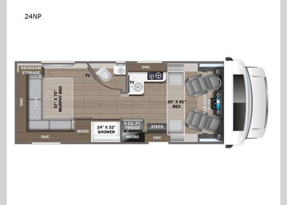 Floorplan - 2024 Melbourne Prestige 24NP Motor Home Class C - Diesel