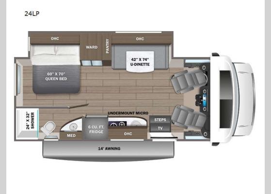 Floorplan - 2024 Melbourne Prestige 24LP Motor Home Class C - Diesel