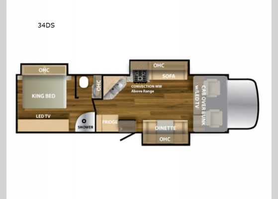 Floorplan - 2024 Ghost 34DS Motor Home Super C - Diesel