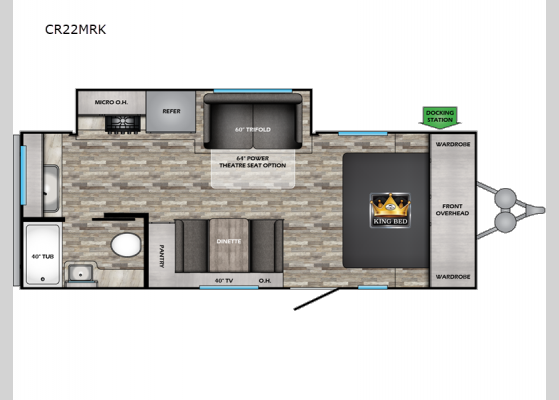 Floorplan - 2024 Cruiser Aire CR22MRK Travel Trailer