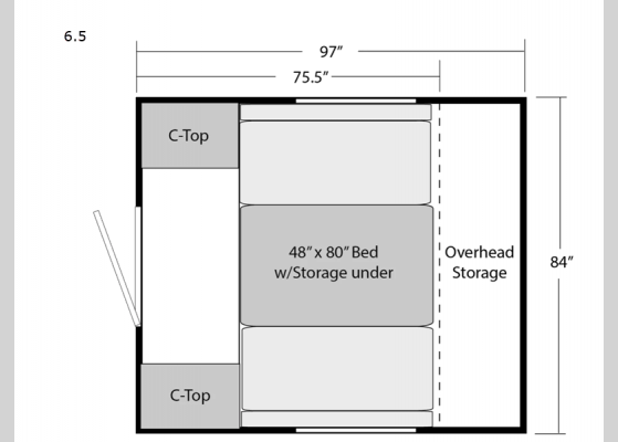 Floorplan - 2024 ADLAR 6.5 Truck Camper