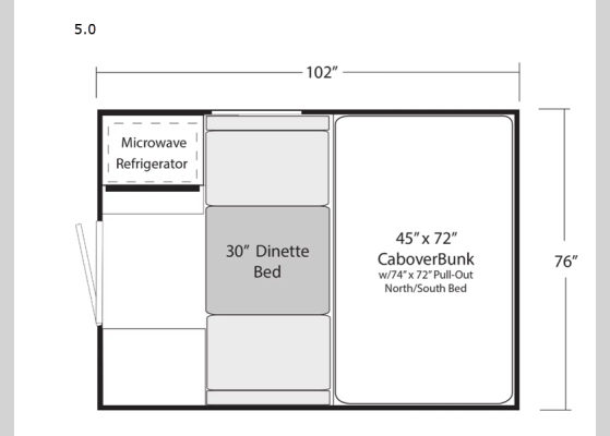 Floorplan - 2024 ADLAR 5.0 Truck Camper