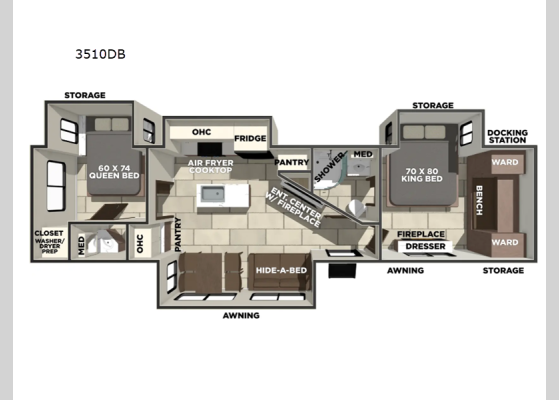 Floorplan - 2026 LaCrosse 3510DB Travel Trailer