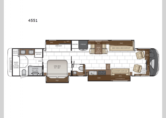 Floorplan - 2025 Mountain Aire 4551 Motor Home Class A - Diesel