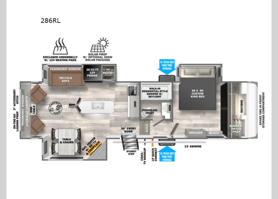 Floorplan - 2025 Wildwood Heritage Glen 286RL Fifth Wheel