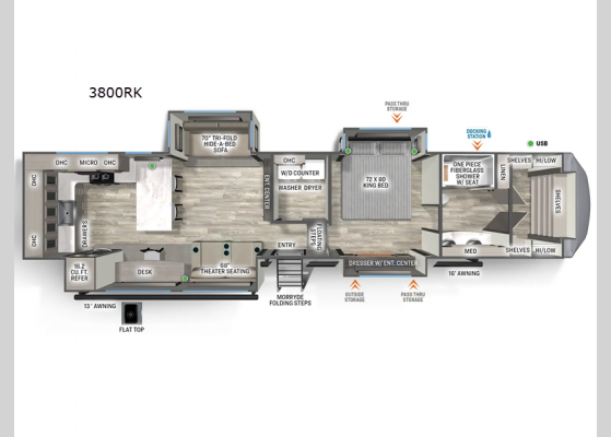 Floorplan - 2025 Sierra 3800RK Fifth Wheel