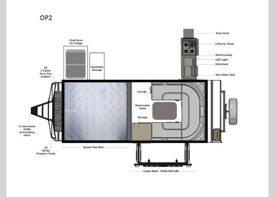 Floorplan - 2026 OPUS OP2 Folding Pop-Up Camper
