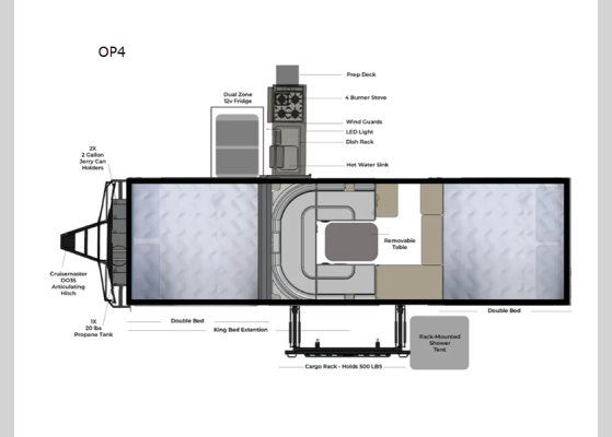 Floorplan - 2026 OPUS OP4 Folding Pop-Up Camper