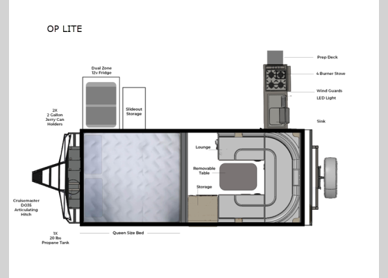 Floorplan - 2026 OPUS OP LITE Folding Pop-Up Camper