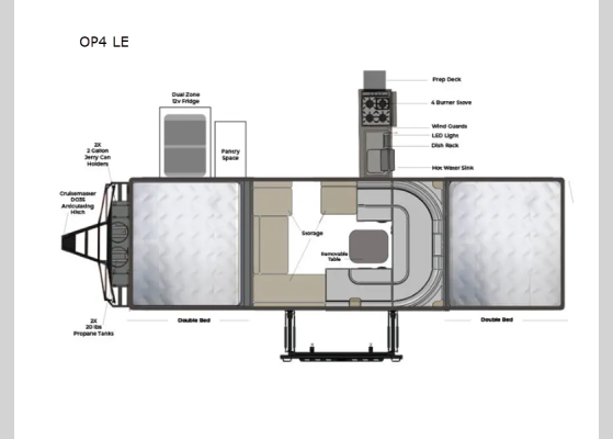 Floorplan - 2026 OPUS OP4 LE Folding Pop-Up Camper