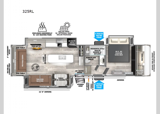 Floorplan - 2025 Wildwood Heritage Glen 325RL Fifth Wheel