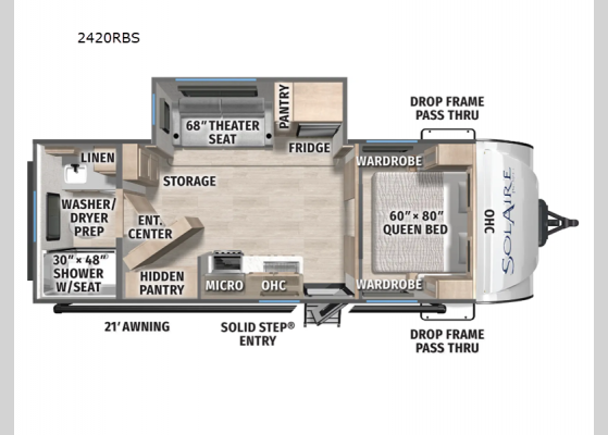 Floorplan - 2025 SolAire 2420RBS Travel Trailer