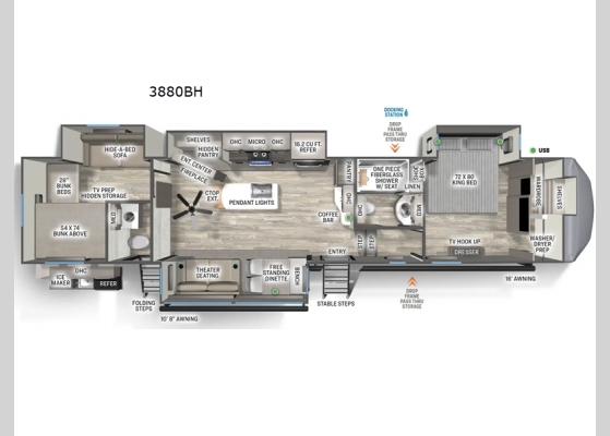 Floorplan - 2025 Sierra 3880BH Fifth Wheel